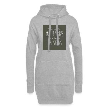 Si tu touches ma barbe - Sweat-shirt à capuche long Femme - gris chiné - Devant