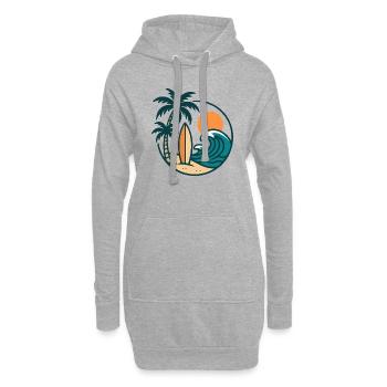 Planche de surf de l’île - Sweat-shirt à capuche long Femme - gris chiné - Devant