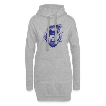 Lunettes de soleil style crâne - Sweat-shirt à capuche long Femme - gris chiné - Devant