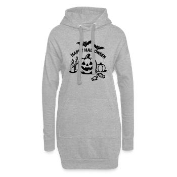 Halloween Pumpkin - Hoodie-Kleid - Grau meliert - Vorne
