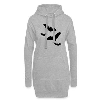 fledermaus1 - Sweat-shirt à capuche long Femme - gris chiné - Devant