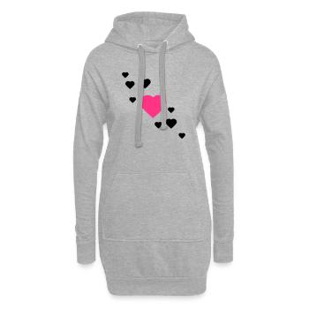 herzen - Hoodie-Kleid - Grau meliert - Vorne