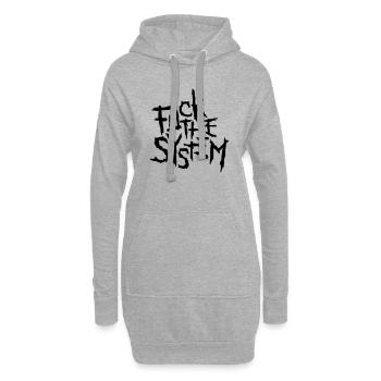 baiser le système - Sweat-shirt à capuche long Femme - gris chiné - Devant
