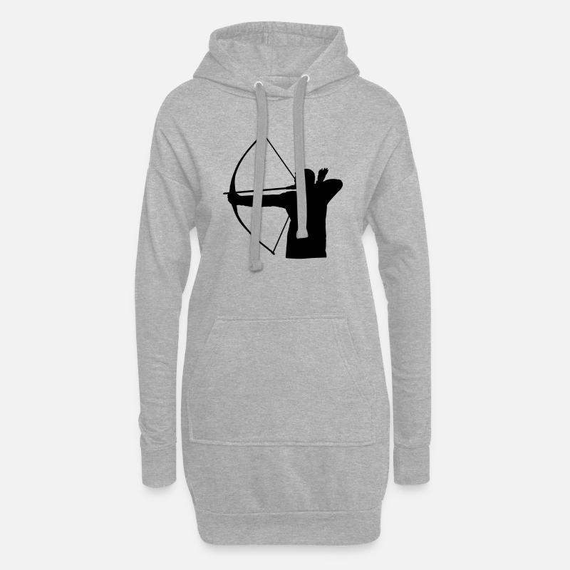 Bogenschütze - Hoodie-Kleid - Grau meliert