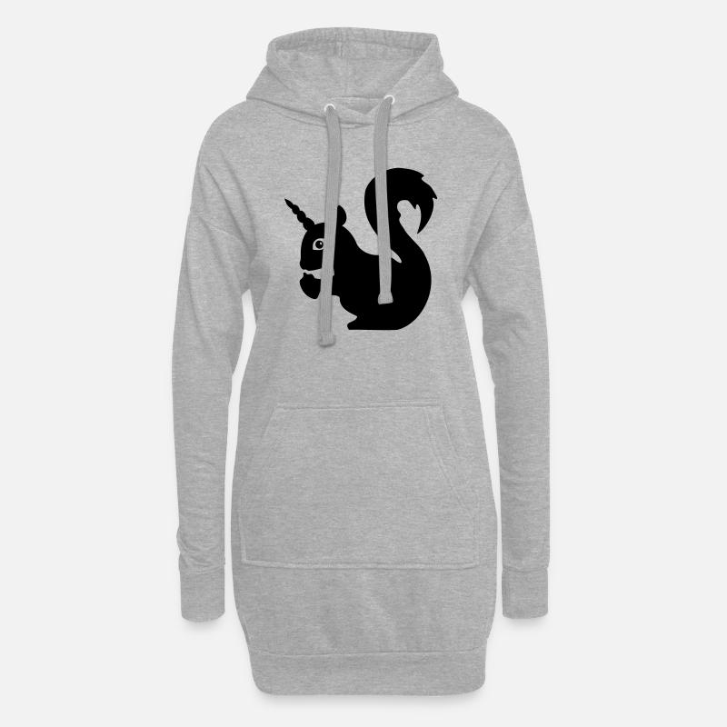 Einhörnchen - Hoodie-Kleid - Grau meliert