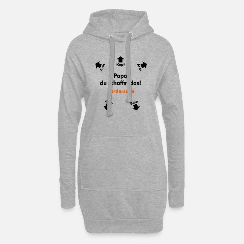 Papa, du schaffst das! - Hoodie-Kleid - Grau meliert