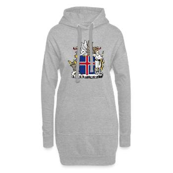 Iceland coat arms - Sweat-shirt à capuche long Femme - gris chiné - Devant