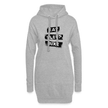 Eat Sleep Bike, schwarz - Hoodie-Kleid - Grau meliert - Vorne