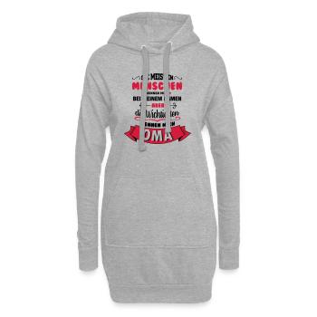 Beim Namen nennen - Oma - Hoodie-Kleid - Grau meliert - Vorne