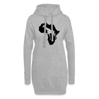 Afrikas Tierwelt Giraffe Wildlife Safari Savanne - Hoodie-Kleid - Grau meliert - Vorne