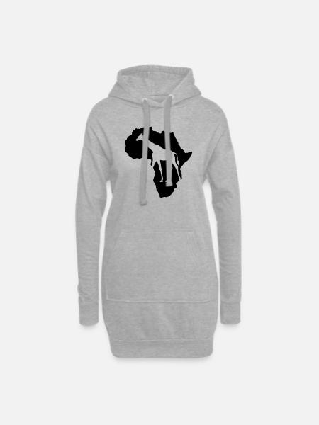 Africa Wildlife Giraffe Wildlife Safari Savannah - Sweat-shirt à capuche long Femme - gris chiné