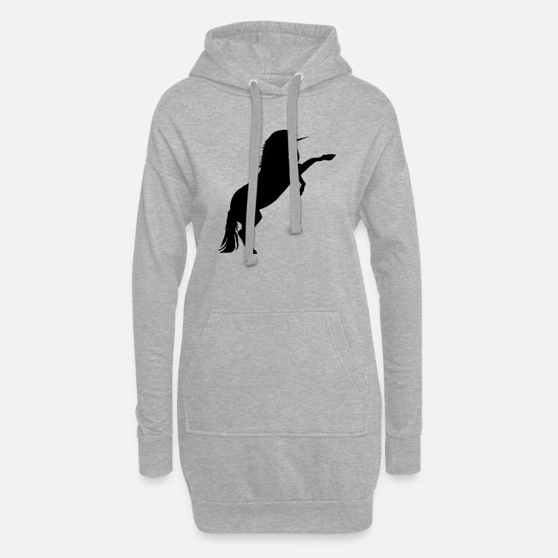 Einhorn - Hoodie-Kleid - Grau meliert
