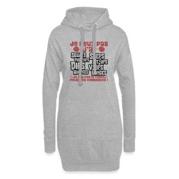 J'peux pas muscu cadeau - Sweat-shirt à capuche long Femme - gris chiné - Devant