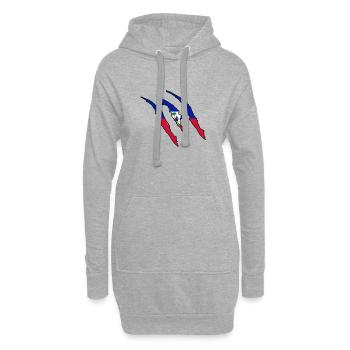 Cadeau griffe Wildland Haïti native - Sweat-shirt à capuche long Femme - gris chiné - Devant