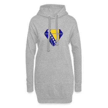 Geschenk Diamant Heimat Wurzeln Bosnien Herzegowi - Hoodie-Kleid - Grau meliert - Vorne