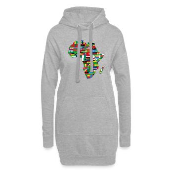 Africa Unite - Sweat-shirt à capuche long Femme - gris chiné - Devant