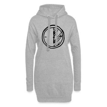 Uhr, halbe Std, , schnell, langsam, Stoppuhr, - Hoodie-Kleid - Grau meliert - Vorne
