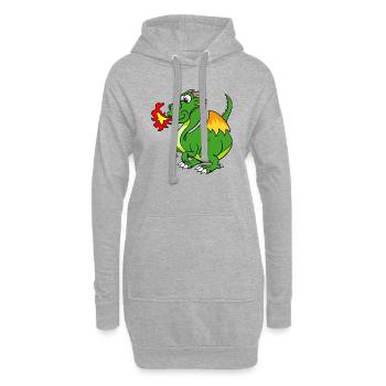 Drachen - Hoodie-Kleid - Grau meliert - Vorne