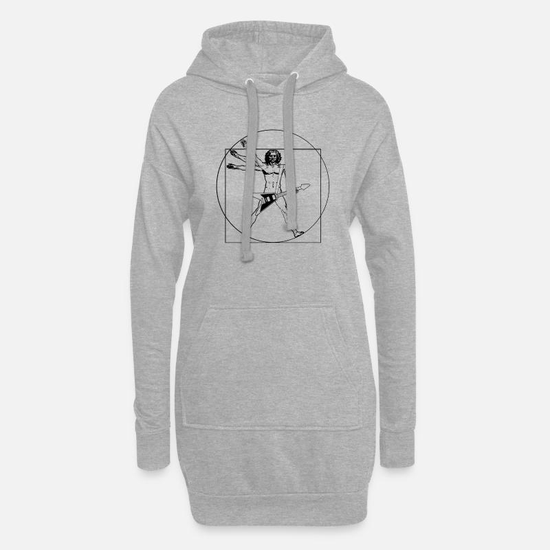 da vinci rocks - Sweat-shirt à capuche long Femme - gris chiné