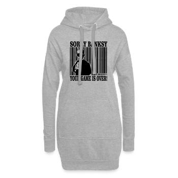 banksy is game over - Hoodie-Kleid - Grau meliert - Vorne