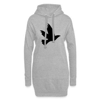 flyng_bird - Sweat-shirt à capuche long Femme - gris chiné - Devant