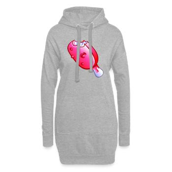 glace fraise kawaii - Sweat-shirt à capuche long Femme - gris chiné - Devant
