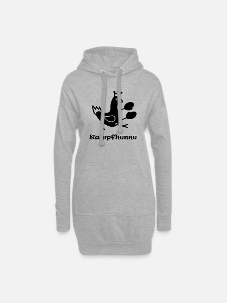 Kampfhenne - Hoodie-Kleid - Grau meliert