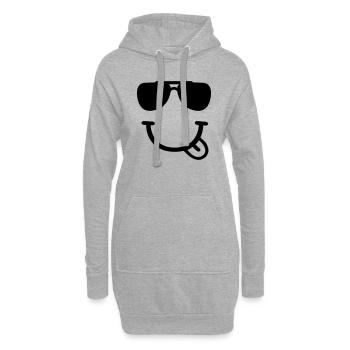 Smiley - Sweat-shirt à capuche long Femme - gris chiné - Devant