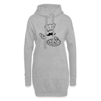 pizza - Sweat-shirt à capuche long Femme - gris chiné - Devant