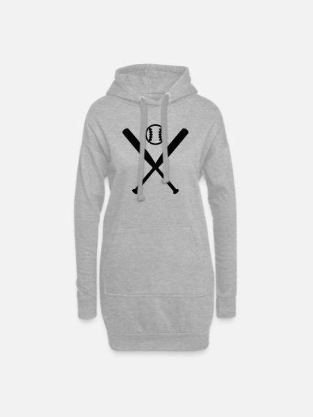 Baseball - Hoodie-Kleid - Grau meliert