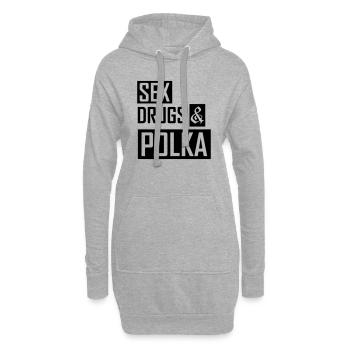 sex drugs and polka - Hoodie-Kleid - Grau meliert - Vorne