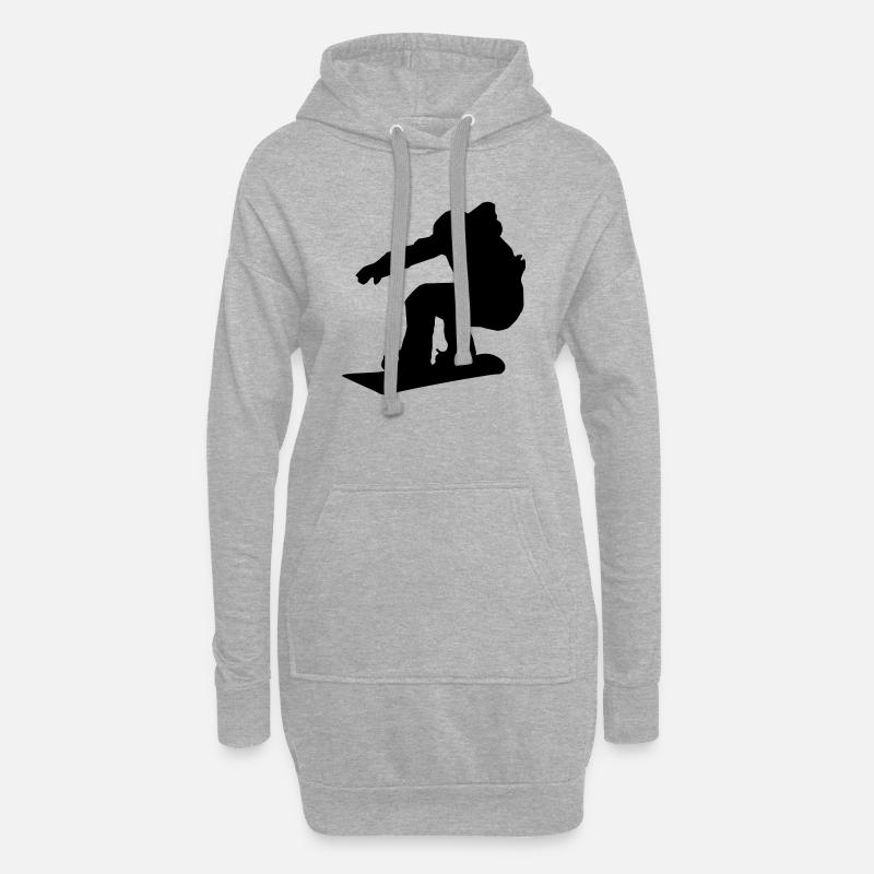 Snowboarder - Hoodie-Kleid - Grau meliert