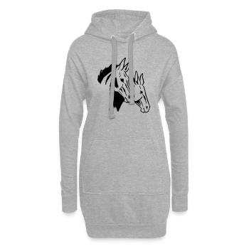 Zwei Maultiere - Hoodie-Kleid - Grau meliert - Vorne