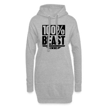 100percent_beast_f1 - Sweat-shirt à capuche long Femme - gris chiné - Devant