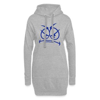 Böses Gemeines Wütendes Comic Gesicht - Hoodie-Kleid - Grau meliert - Vorne