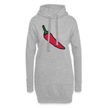 piment dessin de légume paprika espelette - Sweat-shirt à capuche long Femme - gris chiné - Devant