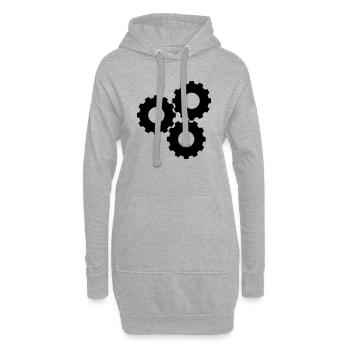 Zahnrad - Hoodie-Kleid - Grau meliert - Vorne