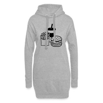 Fast food - Hoodie-Kleid - Grau meliert - Vorne