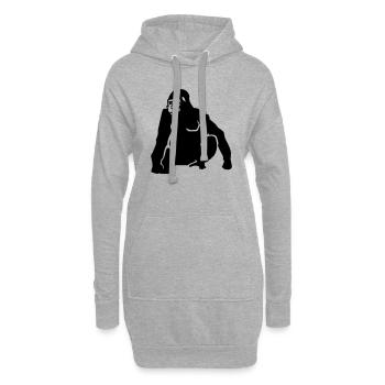 Gorille - Sweat-shirt à capuche long Femme - gris chiné - Devant