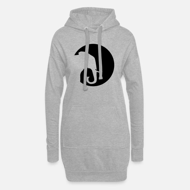 Elefant - Hoodie-Kleid - Grau meliert