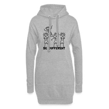 Bonne Funny Boy Soyez différent - Sweat-shirt à capuche long Femme - gris chiné - Devant
