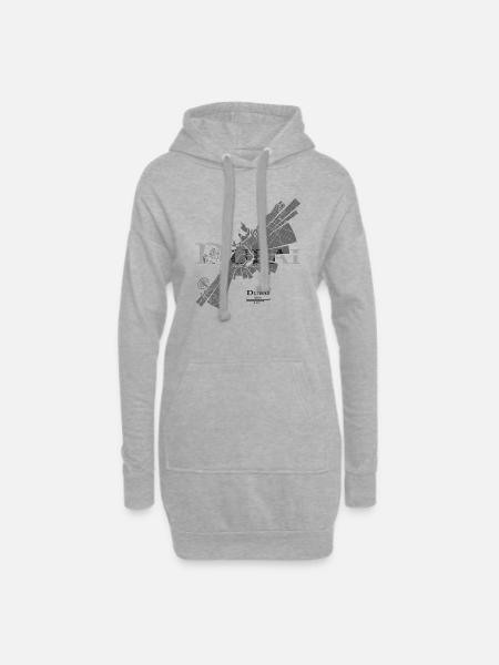 Dubai Map - Hoodie Dress - heather grey