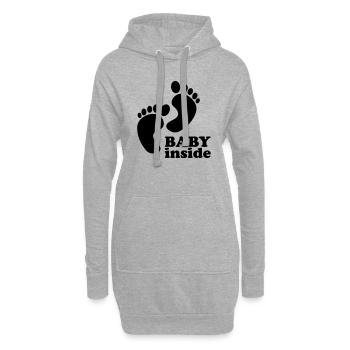 baby inside - Hoodie-Kleid - Grau meliert - Vorne