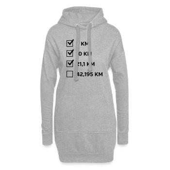 Marathon 42,195 - Hoodie-Kleid - Grau meliert - Vorne