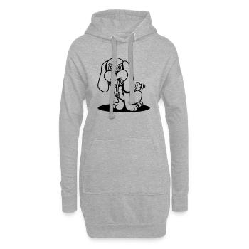Hund jung süss gassi hundeleine - Hoodie-Kleid - Grau meliert - Vorne