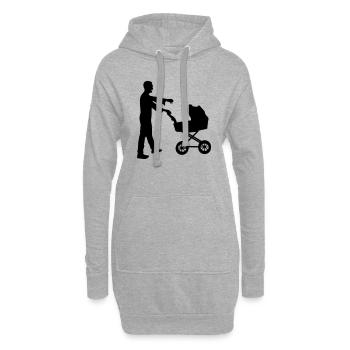 WALKING DAD - Hoodie-Kleid - Grau meliert - Vorne