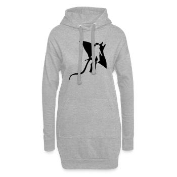 Plongeur 2 amis plongeant ensemble stingray s - Sweat-shirt à capuche long Femme - gris chiné - Devant