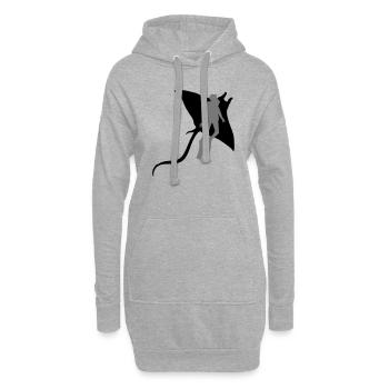 2 freunde taucher zusammen tauchen stachelrochen s - Hoodie-Kleid - Grau meliert - Vorne
