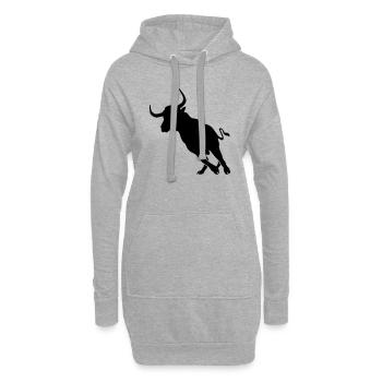 Stier - Hoodie-Kleid - Grau meliert - Vorne
