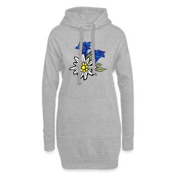 edelweiss_mit_enzian - Hoodie-Kleid - Grau meliert - Vorne